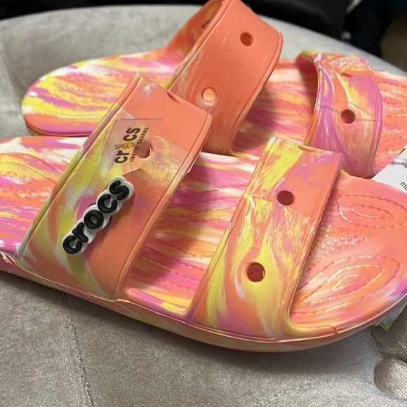 Crocs marbled slides, new, so comfy - Picture 2 of 8